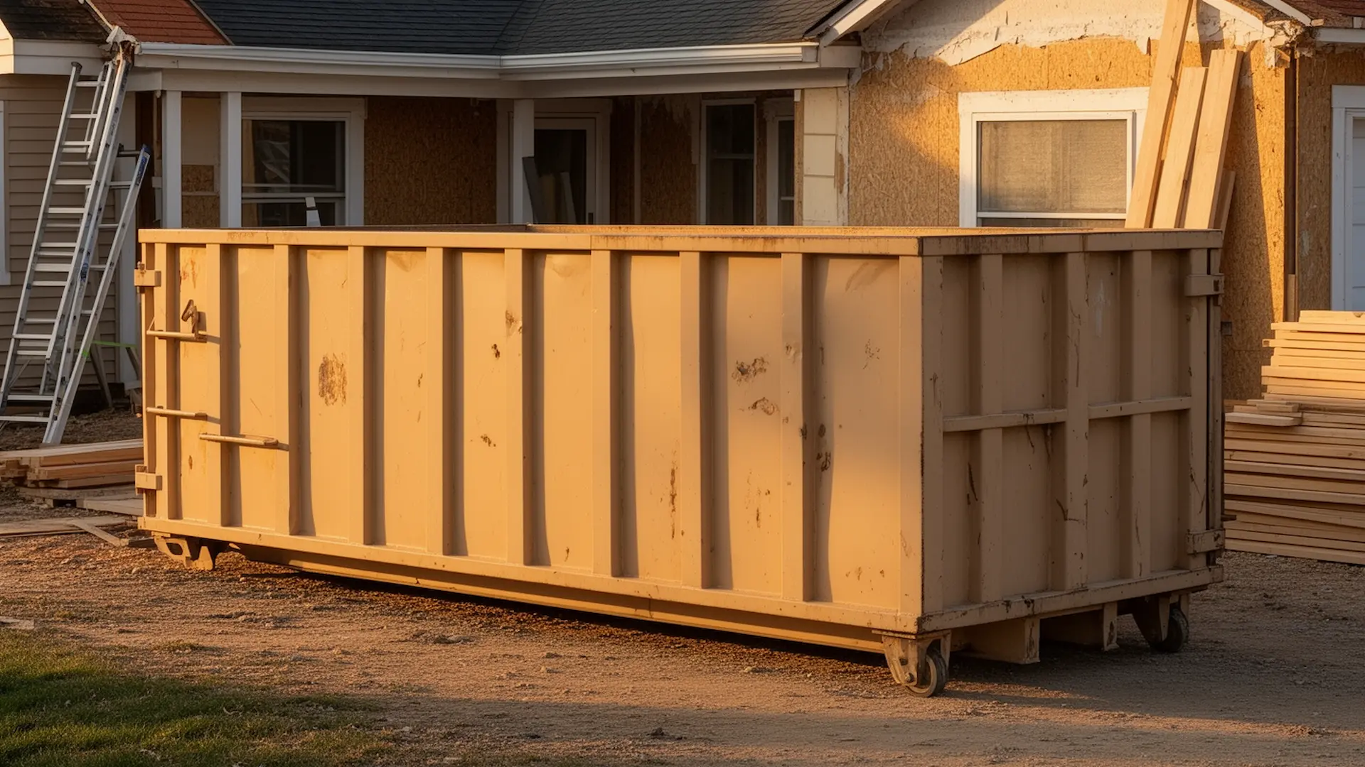 Roll-off dumpster from Double Diamond Dumpster Rental in Batavia, IL